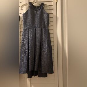 Elegant Navy Blue Kids Dress High-Low, size 16